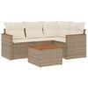 vidaXL Salon de jardin avec coussins 5 pcs beige r&eacute;sine tress&eacute;e