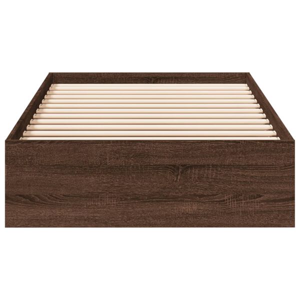 vidaXL Cadre de lit avec tiroirs sans matelas ch&ecirc;ne marron 90x200 cm