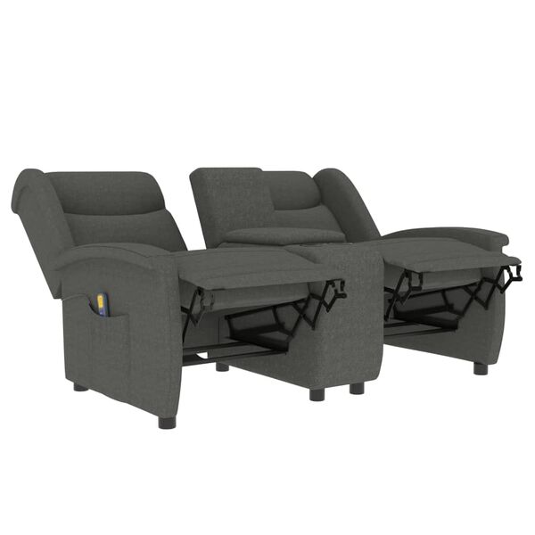 vidaXL Fauteuil de massage inclinable porte-gobelet 2places gris clair