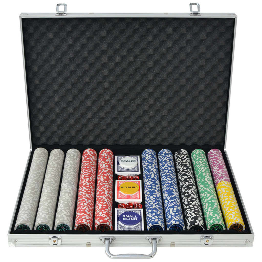 GRUPO FU Set De Poker 200 Jetons - Boîte Métal Avec Tapis, Cartes Et Boutons Dealer