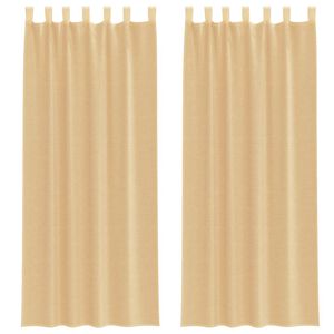 vidaXL Rideaux en voile avec boucles 2 pcs sable 140x260 cm