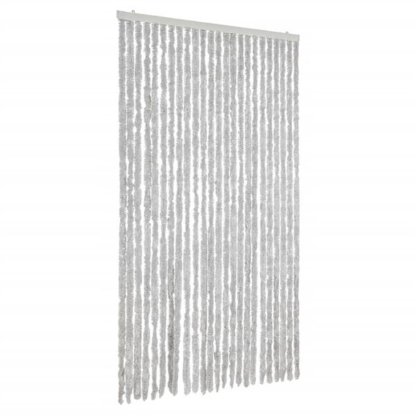 vidaXL Rideau anti-mouches gris 100x230 cm chenille