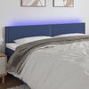 vidaXL T&ecirc;te de lit &agrave; LED Bleu 200x5x78/88 cm Tissu