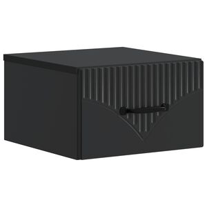 vidaXL Cabinet de chevet mural avec tiroir Noir 34,5 x 33 x 20 cm