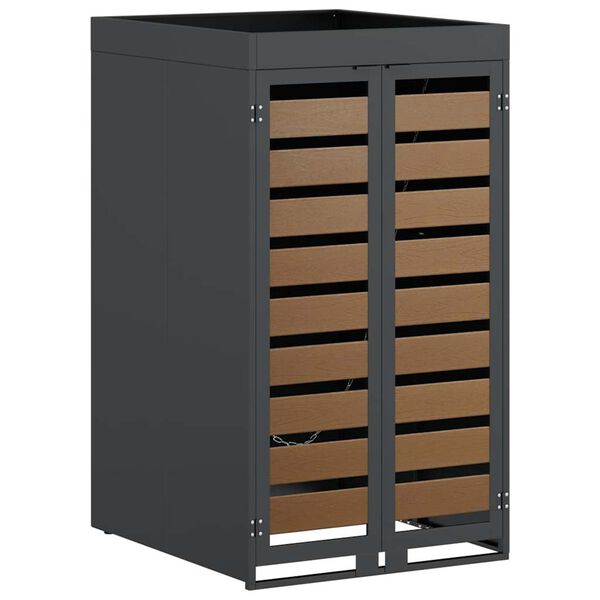 vidaXL Stockage de Poubelle &agrave; Roulettes avec Toit de Jardini&egrave;re pour Poubelle de 240L