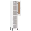 vidaXL Buffet haut Blanc 34,5x34x180 cm Bois d'ing&eacute;nierie