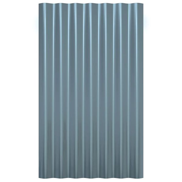 vidaXL Panneaux de toit 36 pcs Acier galvanis&eacute; Gris 60x36 cm
