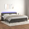 vidaXL Sommier &agrave; lattes de lit avec matelas LED Gris fonc&eacute; 200x200 cm