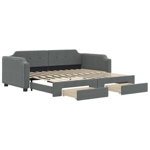 vidaXL Lit de jour avec gigogne et tiroirs sans matelas 80x200 cm