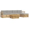 vidaXL Ensemble de canap&eacute;s d'ext&eacute;rieur 6 pc Blanc et gris clair