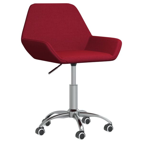 vidaXL Chaise pivotante de bureau Rouge bordeaux Tissu