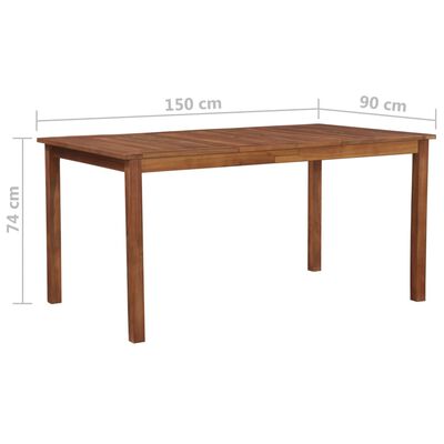 vidaXL Table de jardin 150x90x74 cm Bois d'acacia massif