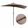 vidaXL Parasol de jardin Taupe 294 x 150 x 223 cm Polyester et Acier