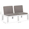 vidaXL Bancs de salon de jardin avec coussins lot de 2 Plastique Blanc