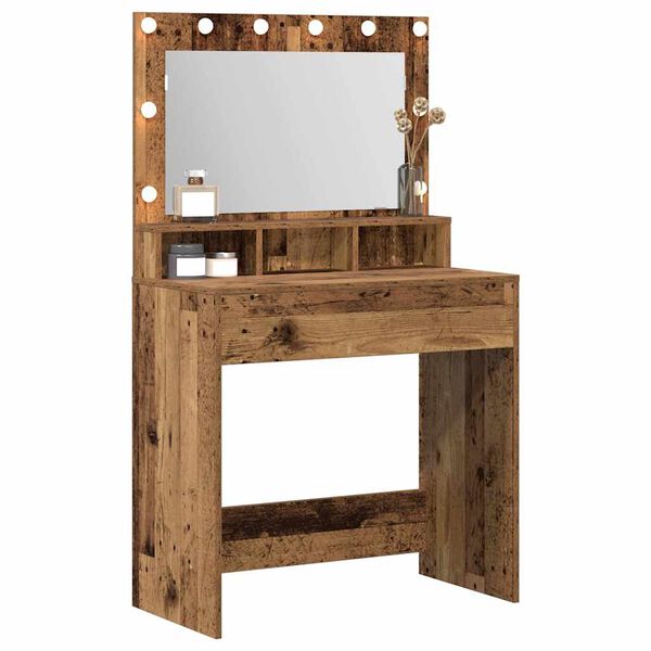 vidaXL Table de Toilette avec &eacute;tag&egrave;re Bois ancien 75,5 x 41 x 135 cm