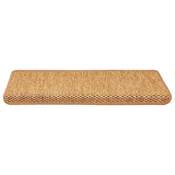 vidaXL Tapis d'escalier autocollants 15 pcs 65x21x4 cm sisal