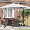 vidaXL Parasol Roma à Bras Déporté Beige et Noir 352 x 251 x 260 cm
