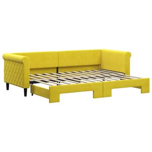 vidaXL Lit de jour avec lit gigogne jaune 80x200 cm velours