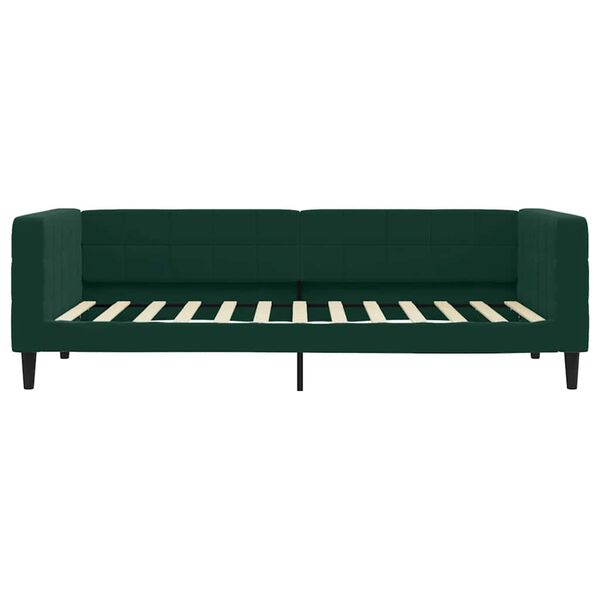 vidaXL Lit de jour avec matelas vert fonc&eacute; 100x200 cm velours