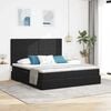 vidaXL Lit de Rangement avec matelas Noir 200 x 200 cm Velours