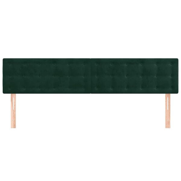 vidaXL T&ecirc;tes de lit 2 pcs Vert fonc&eacute; 80x5x78/88 cm Velours