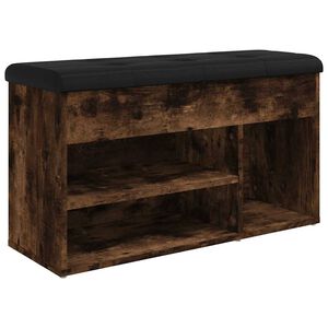 vidaXL Banc &agrave; chaussures ch&ecirc;ne fum&eacute; 82x32x45,5 cm bois d'ing&eacute;nierie