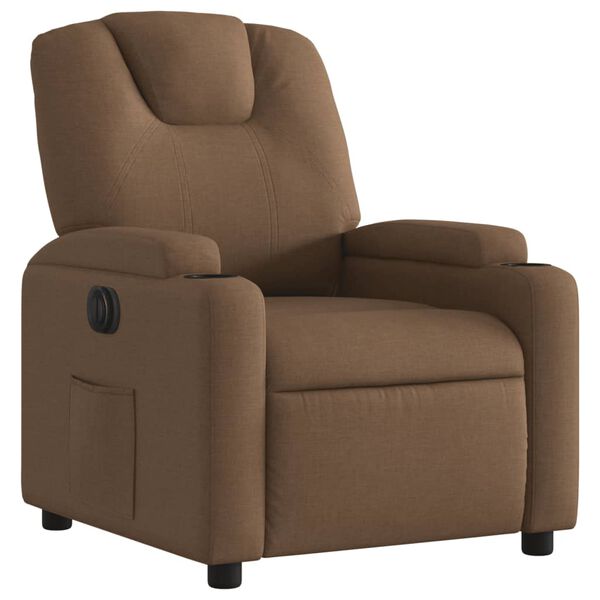 vidaXL Fauteuil inclinable électrique Marron Tissu