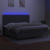 vidaXL Sommier &agrave; lattes de lit et matelas et LED Gris fonc&eacute; 200x200 cm