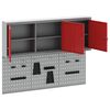 vidaXL Set de Cabinet d'Outils et Pegboard avec &eacute;tag&egrave;re 5 pcs Rouge