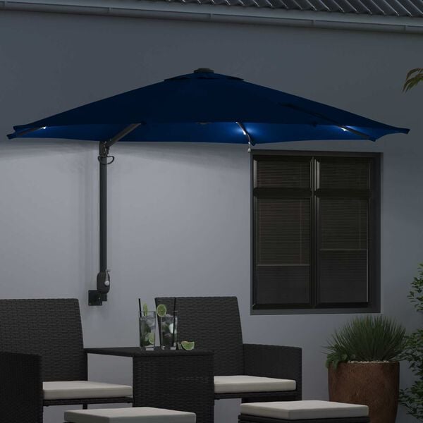 vidaXL Parasol de jardin Azur 248 x 248 x 148 cm Polyester et Acier