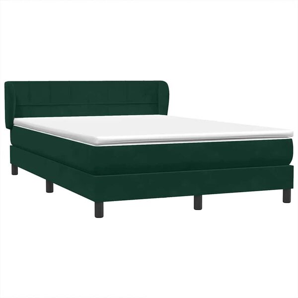 vidaXL Sommier &agrave; lattes de lit et matelas vert fonc&eacute; 160x220cm velours