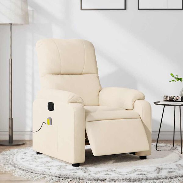 vidaXL Fauteuil inclinable de massage &eacute;lectrique beige