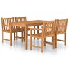 vidaXL Ensemble de salle &agrave; manger de jardin 5 pi&egrave;ces 140 x 80 cm en bois de teck massif
