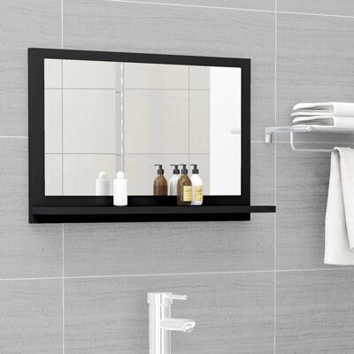 vidaXL Miroir de salle de bain Noir 60x10,5x37 cm Aggloméré