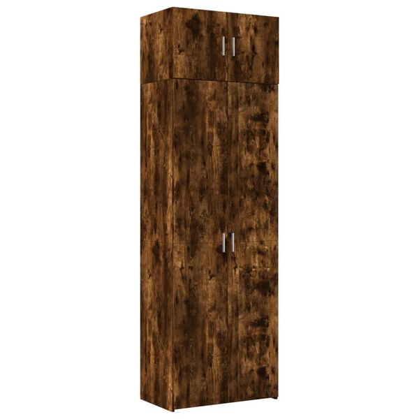 vidaXL Armoire de rangement chêne fumé 70x42,5x225cm bois d'ingénierie