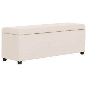 vidaXL Banc avec compartiment de rangement 116 cm Cr&egrave;me Polyester