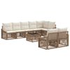 vidaXL Ensemble de canap&eacute; de jardin 9 pcs Beige polyrotin