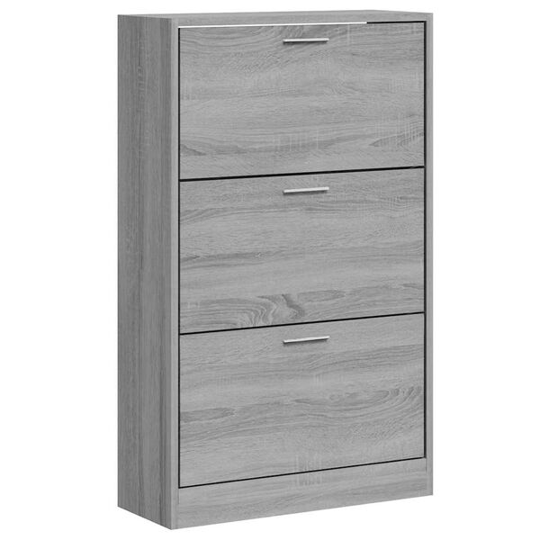 vidaXL Armoire &agrave; chaussures Sonoma gris 63x24x103 cm Bois d'ing&eacute;nierie
