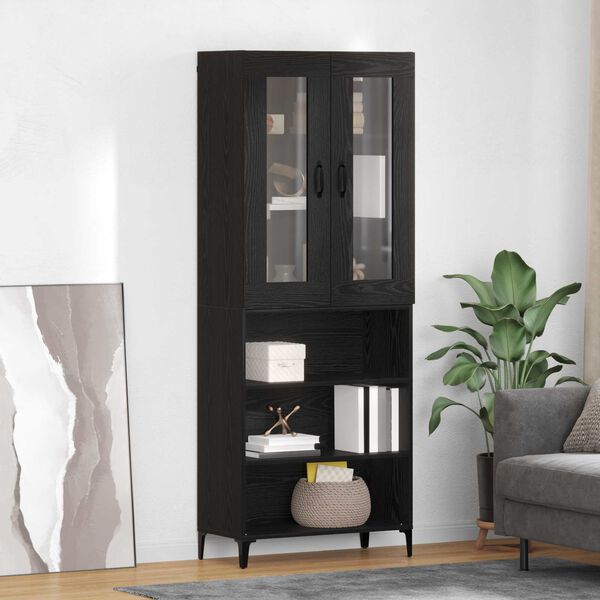 vidaXL Haut Armoire Chêne noir 69,5 x 34 x 180 cm Bois d'ingénierie