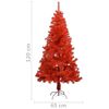 vidaXL Arbre de No&euml;l artificiel pr&eacute;-&eacute;clair&eacute; et boules rouge 120 cm PVC