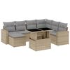 vidaXL Salon de jardin avec coussins 8 pcs beige r&eacute;sine tress&eacute;e