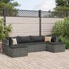 vidaXL Salon de jardin 6 pcs avec coussins Gris Résine tressée