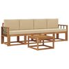 vidaXL Ensemble de canap&eacute;s d'ext&eacute;rieur 5 pcs Naturel et Beige