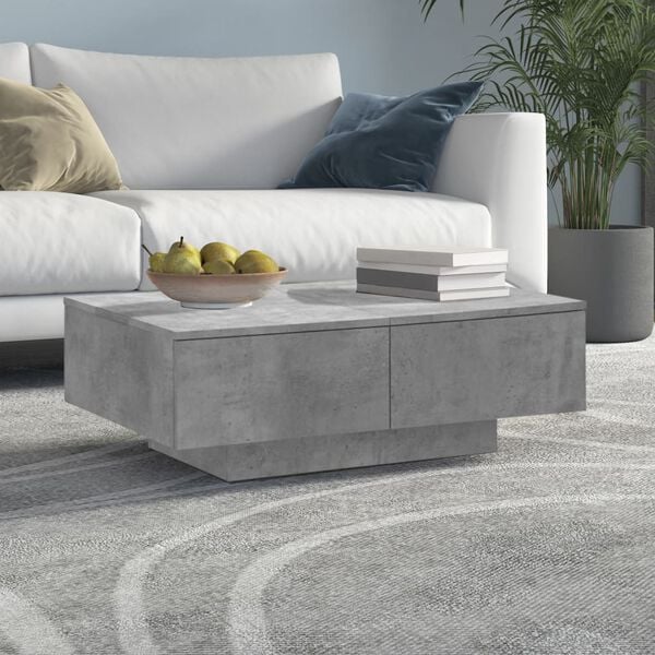 vidaXL Table basse Gris b&eacute;ton 90x60x31 cm Agglom&eacute;r&eacute;