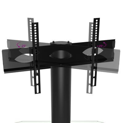 vidaXL Meuble TV d'angle 2 niveaux pour 32-70 pouces noir argenté