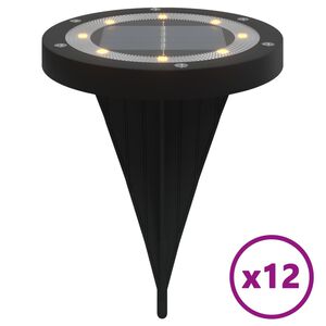 vidaXL Lampes solaires de sol et piquets de sol ext&eacute;rieur 12 pcs