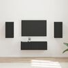 vidaXL Ensemble de meuble TV mural 4 pcs Noir Bois d'ing&eacute;nierie