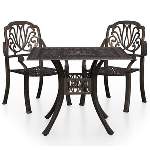 vidaXL Ensemble de bistro 3 pcs Aluminium coul&eacute; Bronze