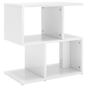 vidaXL Table de chevet blanc brillant 50x30x51,5 cm bois d'ing&eacute;nierie