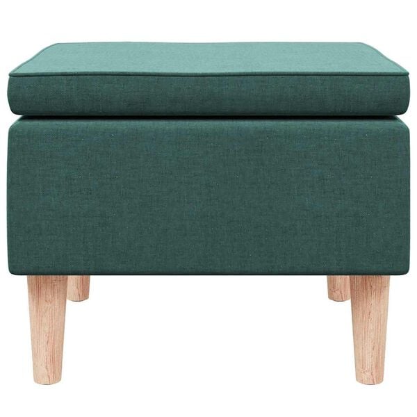 vidaXL Tabouret avec pieds en bois Vert foncé Tissu